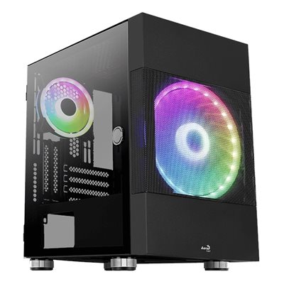 Aerocool Atomic V2, ikkunallinen minitornikotelo, musta