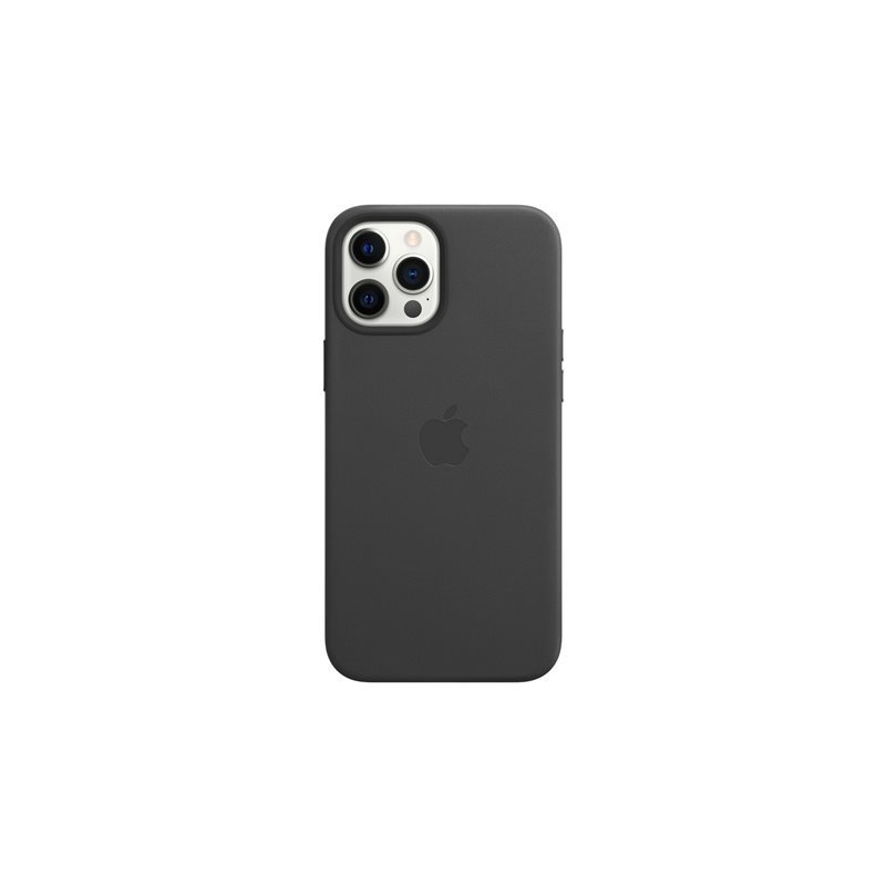 Apple Leather Case with MagSafe, nahkainen suojakuori, iPhone 12 Pro Max, musta