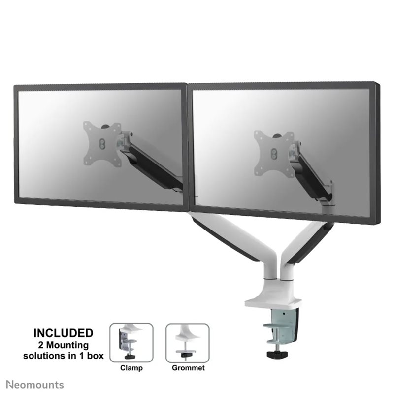 Neomounts by Newstar NM-D750DWHITE Select monitor desk mount, pöytäteline kahdelle monitorille, valkoinen