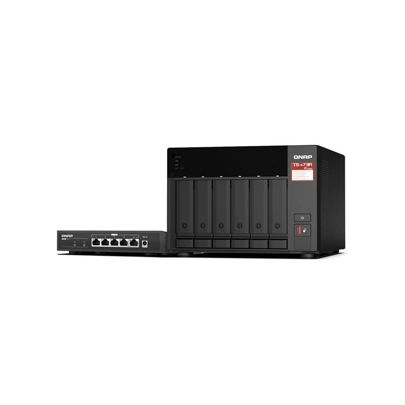 QNAP NAS TS-673A + Switch QSW-1105-ST -bundle