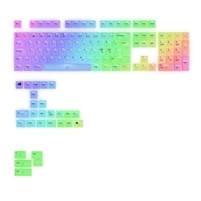 Glorious Polychroma V2 RGB näppäinhattusarja - Nordic ISO (131 kpl), Cherry Profile