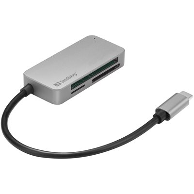 Sandberg USB-C Multi Card Reader Pro, hopea