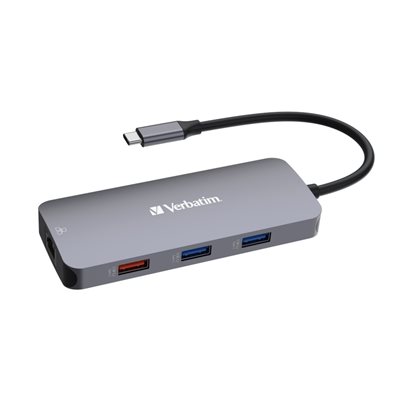 Verbatim 3.2 Gen2 9-in-1 USB-C -telakka, harmaa