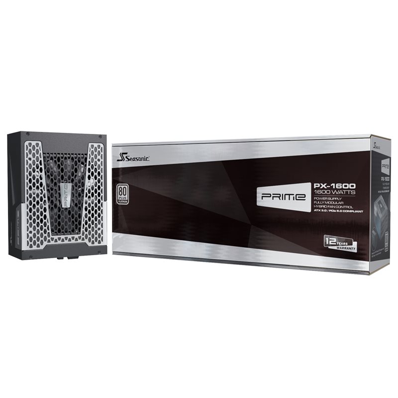 Seasonic (Outlet) 1600W PRIME PX-1600 ATX 3.0 -virtalähde, 80 Plus Platinum, musta