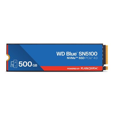 Sandisk 500GB WD Blue SN5100 NVMe SSD -levy, M.2 2280, PCIe 4.0 x4, 6600/5600 MB/s