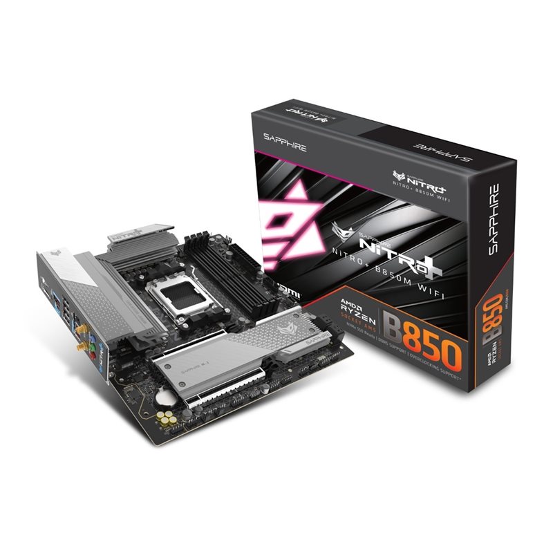 Sapphire B850M Nitro+ WIFI, mATX-emolevy