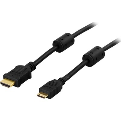 Deltaco 1.4 HDMI -näyttökaapeli, HDMI - Mini-HDMI, 2m, musta
