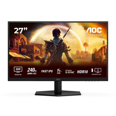 AOC (Outlet) 27" Q27G42ZE, 260Hz(OC) QHD-pelimonitori, musta/punainen