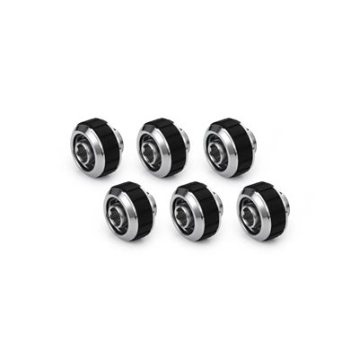 Alphacool Apex Grip SoftTube Fitting -ruuviliitinsarja, 16/10mm, G1/4, 6 kpl, kromi