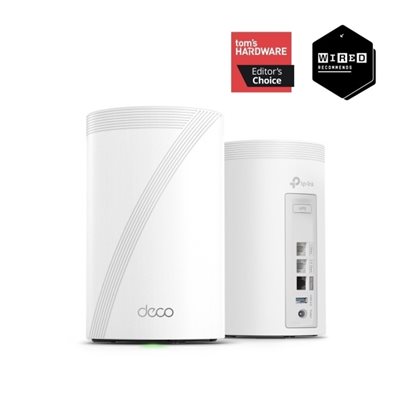 TP-Link Deco BE68 (2-pack), BE14000 Tri-Band Mesh WiFi 7 -järjestelmä, valkoinen