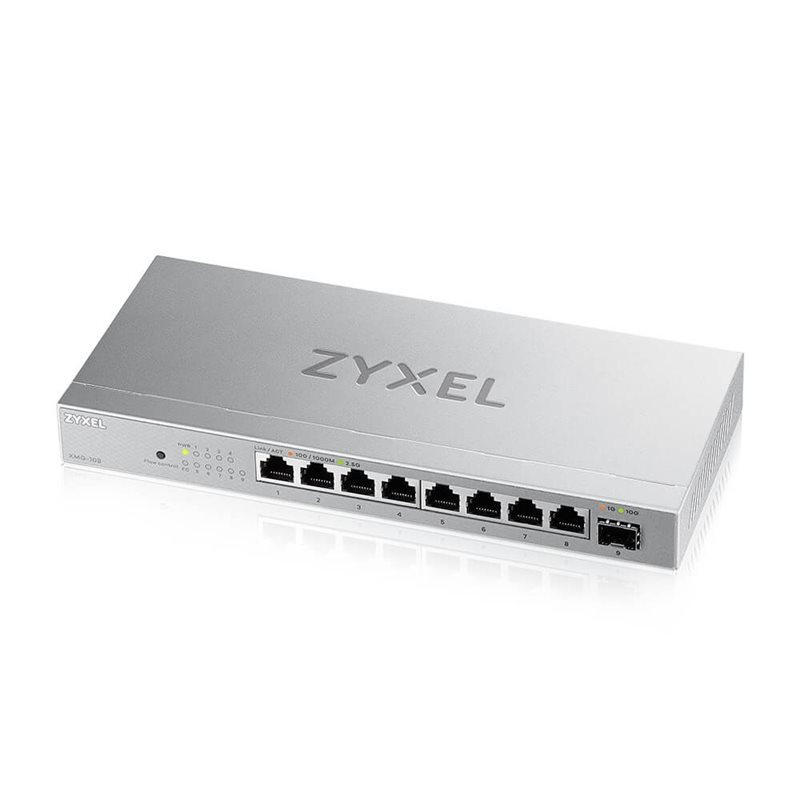 ZyXEL XMG-108, 8-porttinen 2.5 Gigabit -kytkin, hallitsematon, harmaa