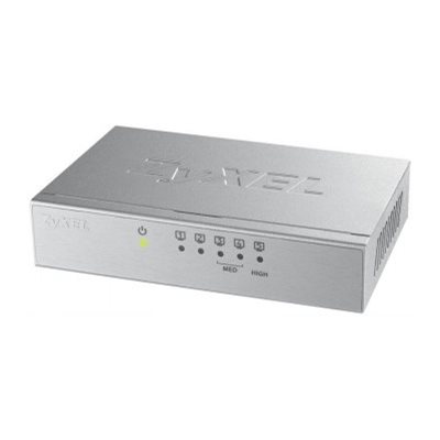 ZyXEL GS-105Bv3, 5-porttinen metallikoteloitu kytkin, Gigabit, hopea