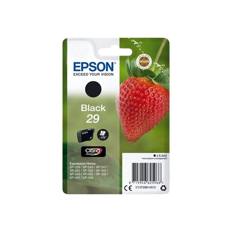 Epson 29 Claria Home Ink Strawberry -väriainekasetti, musta (SEC)