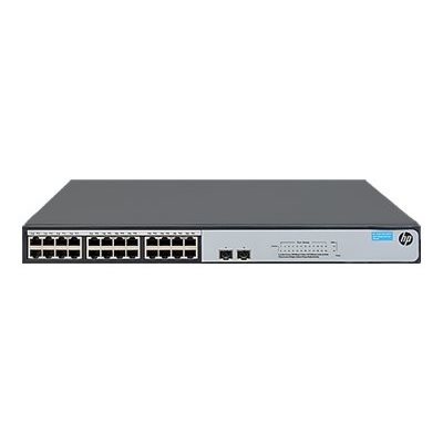HP Enterprise OfficeConnect 1420 24G 2SFP+, räkkiasennettava 24-porttinen hallitsematon kytkin, 1U, musta/harmaa
