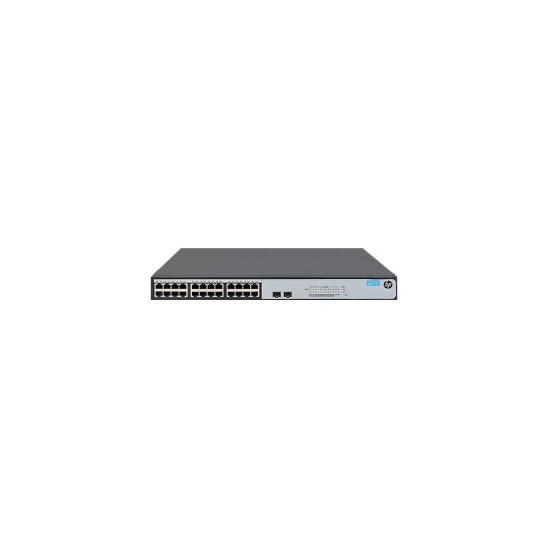 HP Enterprise OfficeConnect 1420 24G 2SFP+, räkkiasennettava 24-porttinen hallitsematon kytkin, 1U, musta/harmaa