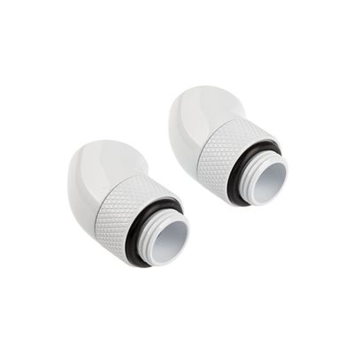 Corsair Hydro X Series 45° Rotary Adapter Twin Pack - White -kulma-adapterisarja, 2 kpl, valkoinen