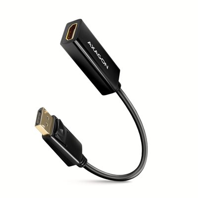 AXAGON DisplayPort 1.2 -> HDMI 1.4b -adapteri, 4K30Hz, 15cm, musta