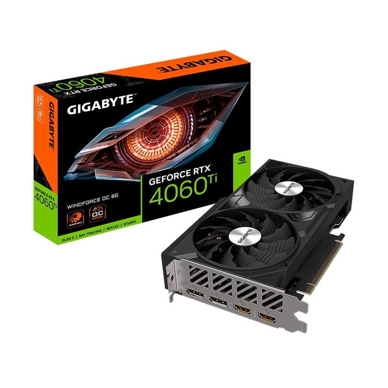 Gigabyte (Outlet) GeForce RTX 4060 Ti WINDFORCE OC -näytönohjain, 8GB GDDR6