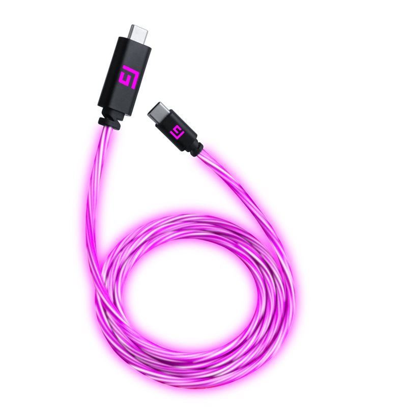 FLOATING GRIP LED USB-C/C -kaapeli, 3m, pinkki