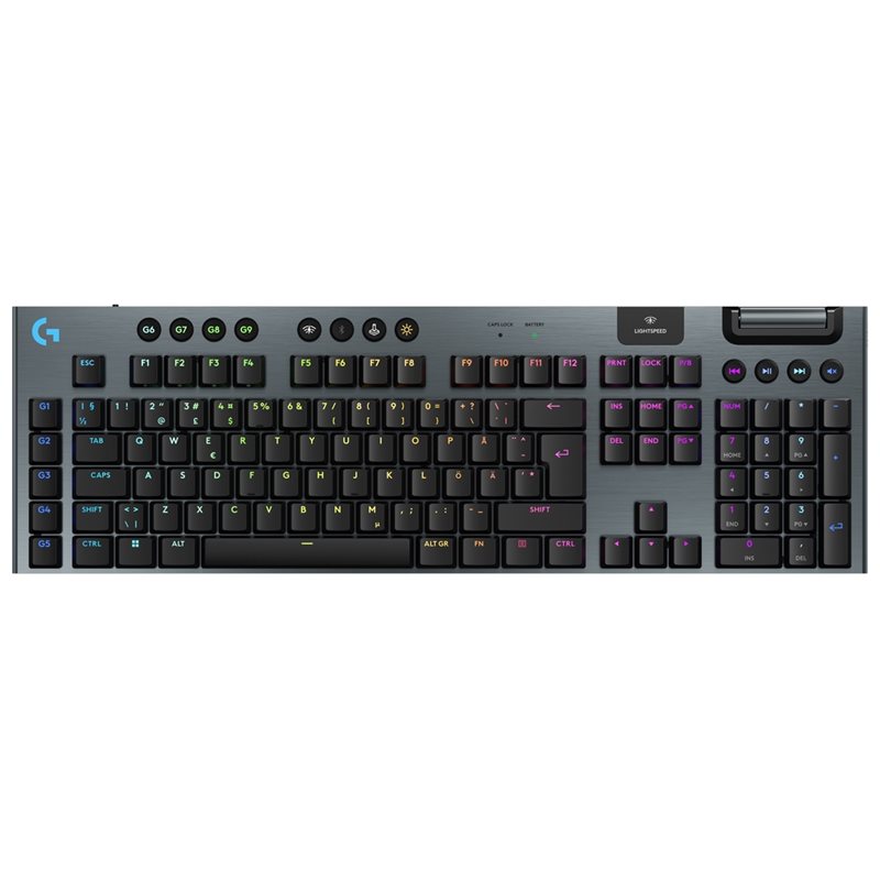 Logitech G915 X LIGHTSPEED, langaton mekaaninen pelinäppäimistö, Tactile, musta/harmaa