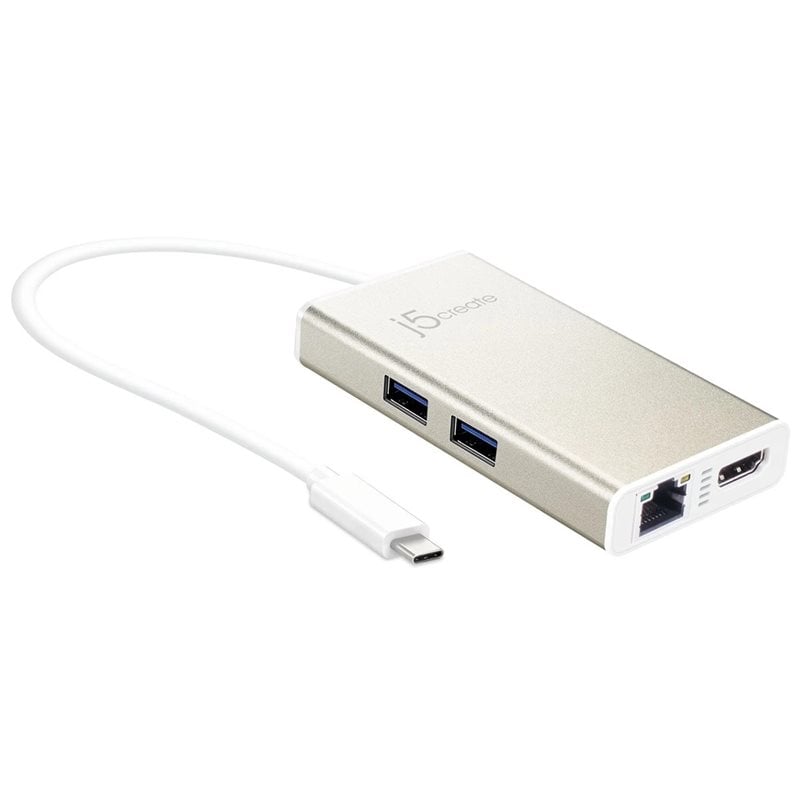 j5create USB-C 5-in-1 -telakka, hopea