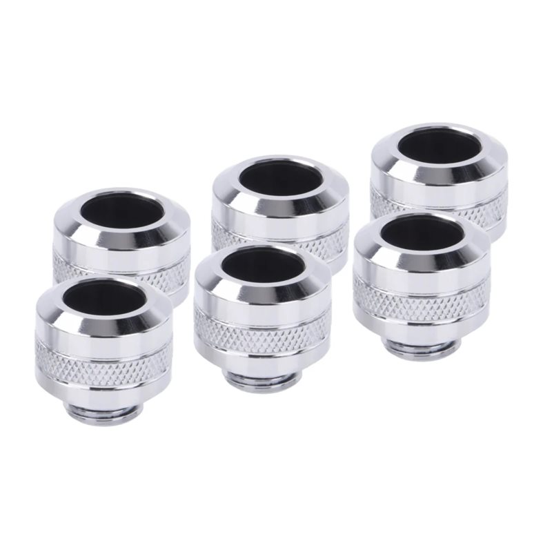 Alphacool Eiszapfen PRO 13mm HardTube Fitting G1/4 - Chrome -putkiliitinsarja (6-pack)