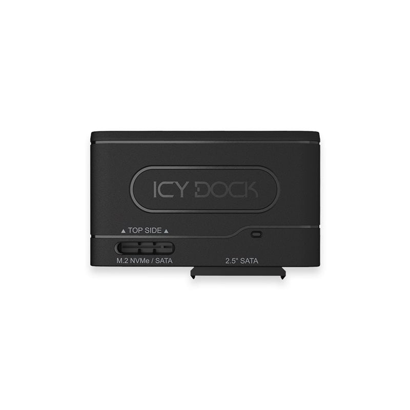 ICY DOCK EZ-Adapter 3.2 Gen2 USB-C -> 2.5" SATA SSD/HDD & M.2 NVMe/SATA SSD -adapteri, musta