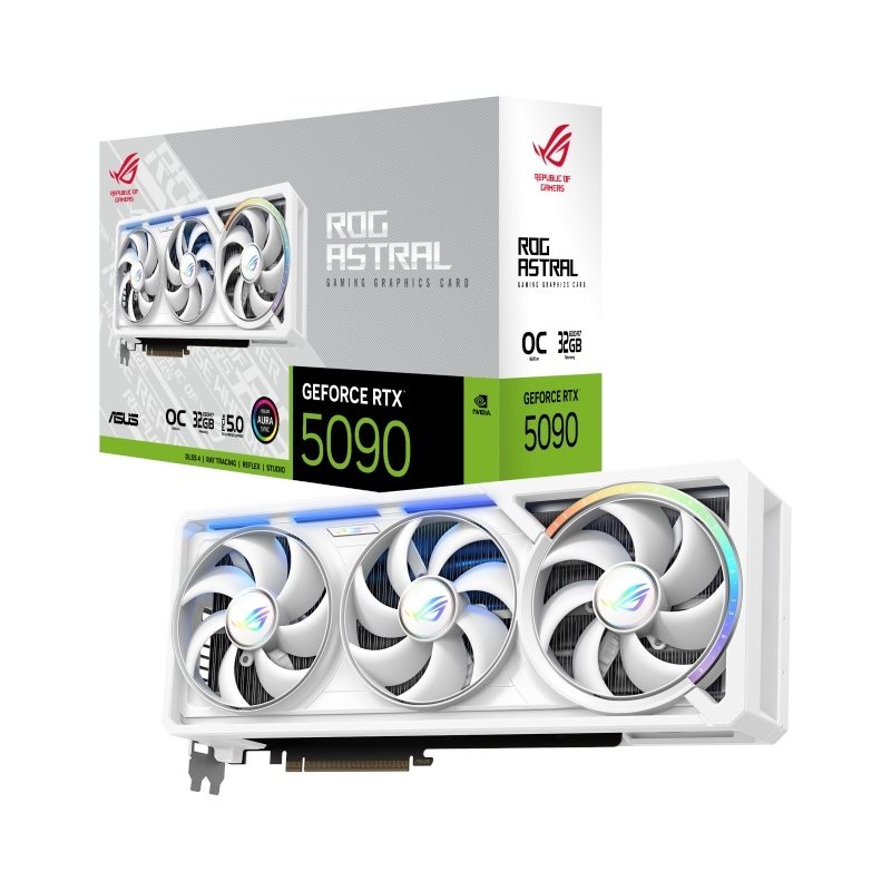 Asus GeForce RTX 5090 ROG Astral - White OC Edition -näytönohjain, 32GB GDDR7