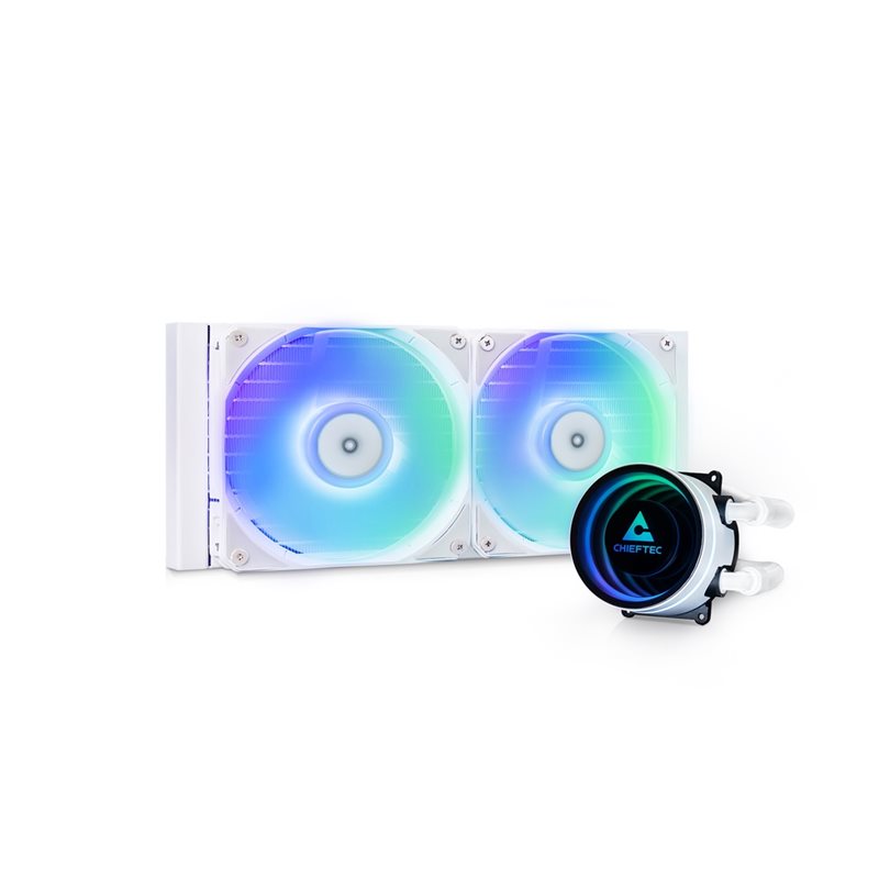 Chieftec Iceberg 240 RGB White, 240mm AIO-nestejäähdytysratkaisu prosessorille, musta