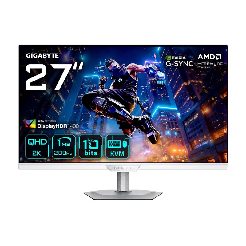 Gigabyte 27" M27Q2 QD ICE, 210Hz QHD-pelimonitori, valkoinen