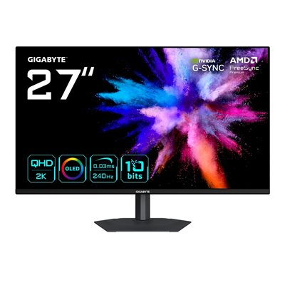 Gigabyte 27" GO27Q24A, 240Hz QHD OLED-pelimonitori, musta