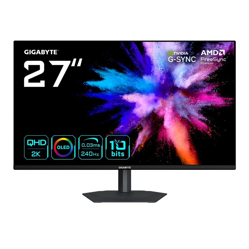 Gigabyte 27" GO27Q24A, 240Hz QHD OLED-pelimonitori, musta