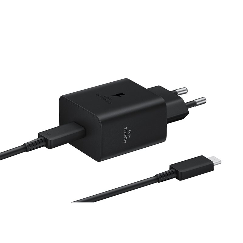 Samsung 45W GaN -laturi, USB-C, kaapelilla, musta