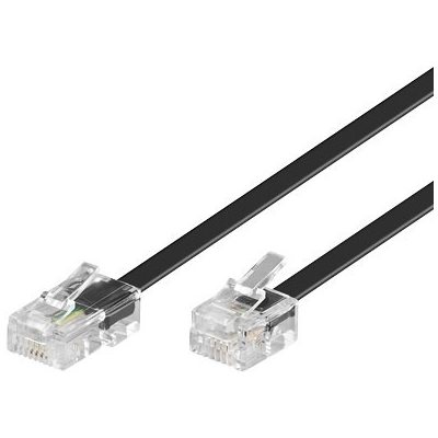 MicroConnect RJ-11 -> RJ-45 -kaapeli, uros -> uros, 15m, musta