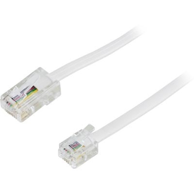 Deltaco Modulaarikaapeli, 8P4C(RJ45) > 6P4C(RJ11), 5m, valkoinen