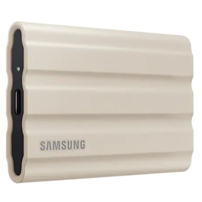 Samsung 2TB T7 Shield, ulkoinen NVMe SSD-levy, USB 3.2 Gen2, hiekka