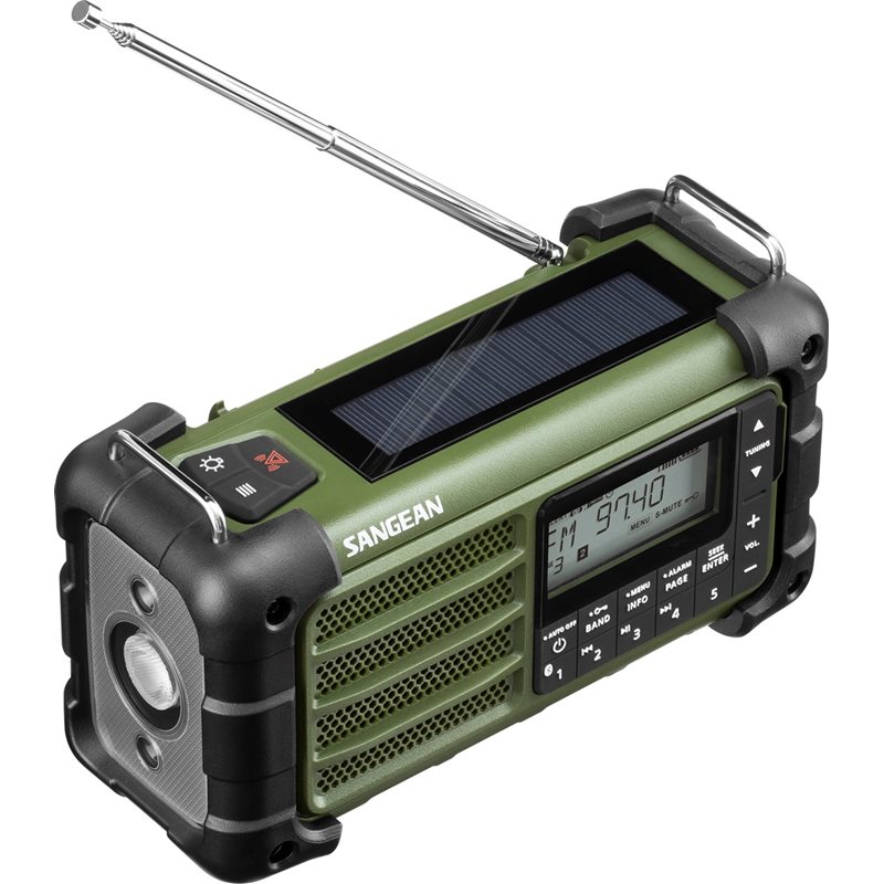 Sangean MMR-99 ladattava AM/FM-hätäradio, Bluetooth, Forest-green (Tarjous! Norm. 178,90€)