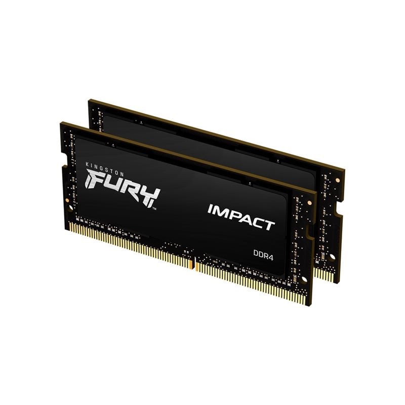 Kingston (Outlet) 32GB (2 x 16GB) FURY Impact, DDR4 3200MHz, SO-DIMM, CL20, 1.20V, musta