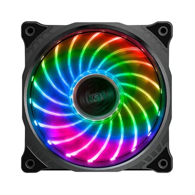 Akasa Vegas 7, LED-valaistu laitetuuletin, 120 x 120 x 25 mm, musta/kirkas