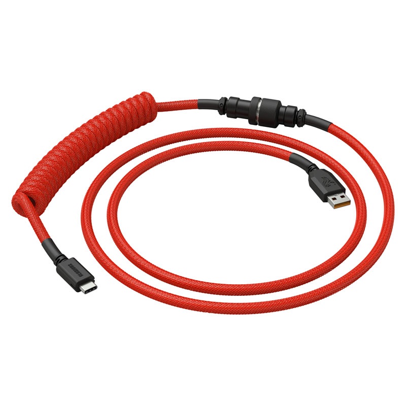 Glorious (Outlet) Coiled Cable -kaapeli näppäimistölle, Crimson Red  (Poistotuote! Norm. 49,90€)