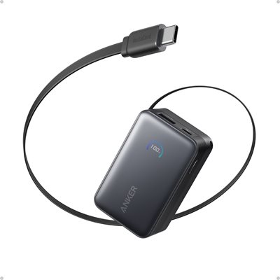 Anker 10000 mAh Nano Power Bank, varavirtalähde, 2x USB-C, USB-A, musta