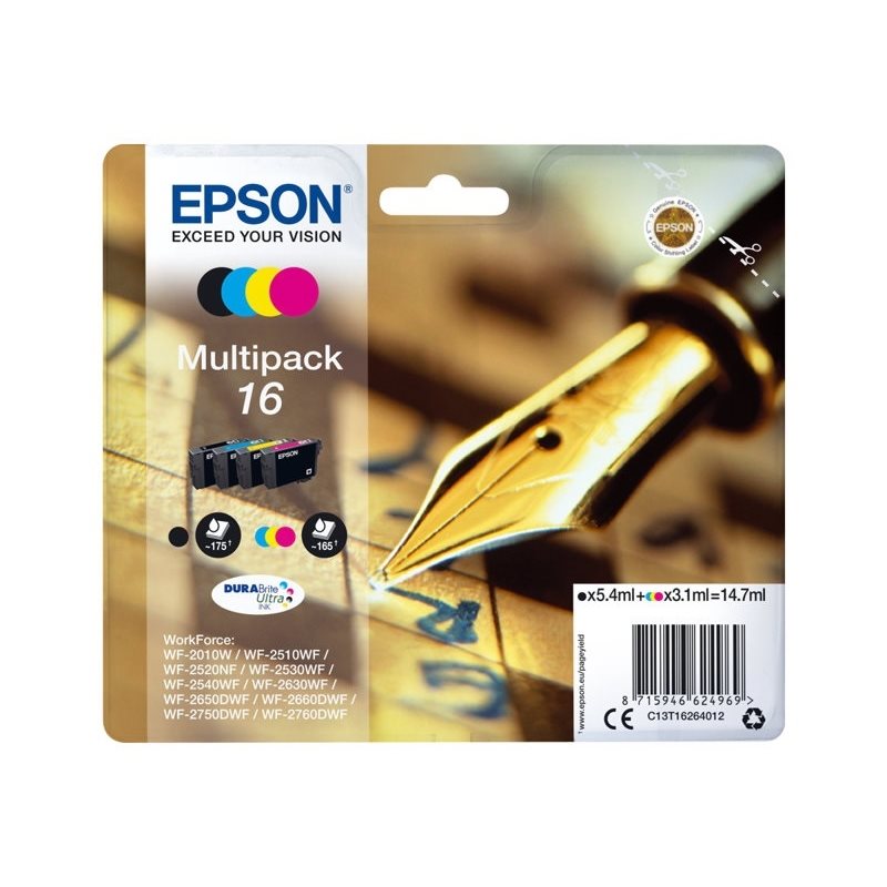 Epson 16 DURABrite Ultra Pen + Crossword -väriainekasetti, multipack (SEC)