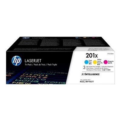 HP 201X, laserväripakkaus, syaani/magenta/keltainen