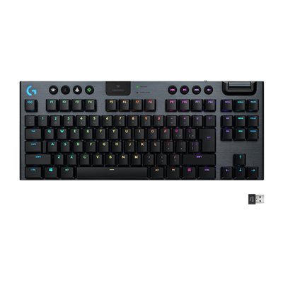 Logitech G915 TKL, langaton mekaaninen LIGHTSPEED-RGB -pelinäppis, GL Clicky, must/harm