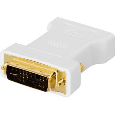 Deltaco DVI adapteri, analoginen DVI - analoginen VGA, u-n, valkoinen