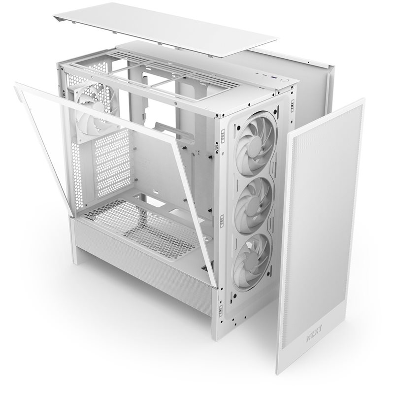 NZXT H5 Flow RGB (2024) - White, ikkunallinen miditornikotelo, valkoinen - Kuva 2