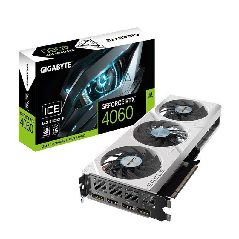 Gigabyte (Outlet) GeForce RTX 4060 EAGLE OC ICE -näytönohjain, 8GB GDDR6