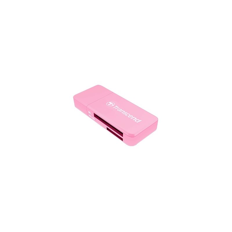 Transcend RDF5, UHS-I SD/MicroSD -muistikortinlukija, 3.1 Gen1 USB-A, pinkki