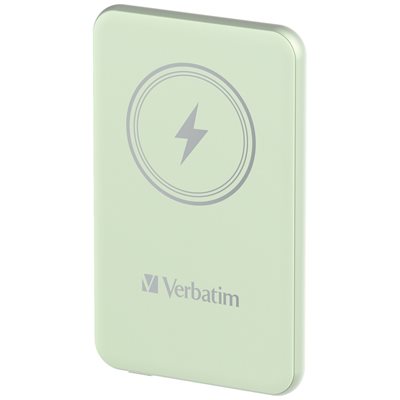 Verbatim 5 000mAh varavirtalähde, Magsafe, USB-C PD 20W, vihreä