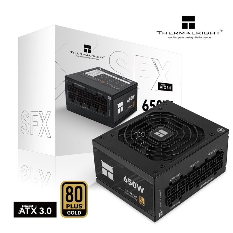 Thermalright 650W TGFX-650, SFX-virtalähde, 80 Plus Gold, musta